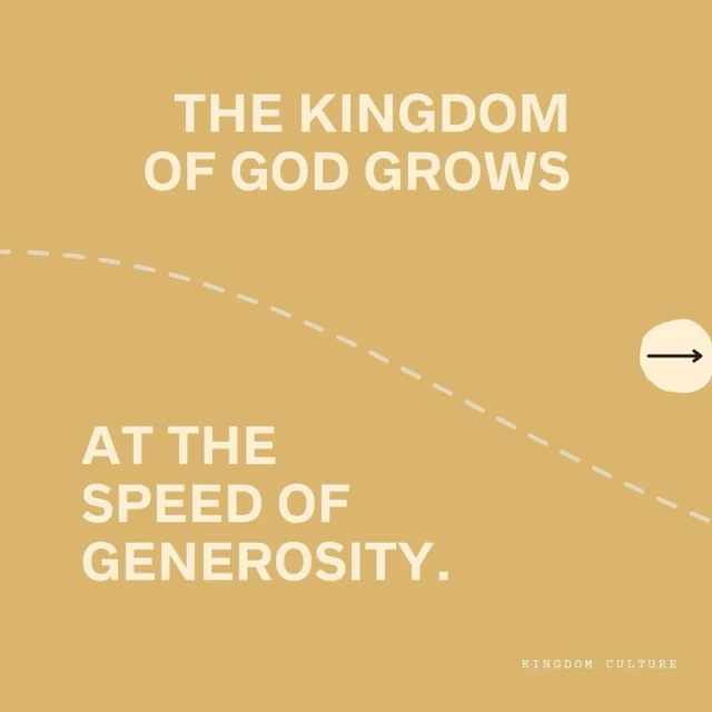 Every act of generosity moves the Kingdom forward – in our homes, our church, our city. Where can you give of your time, talent, or treasure this week?
#KingdomCulture #Generosity