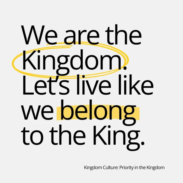The Kingdom of God lives in us! 
#KingdomCulture #PriorityInTheKingdom #KingdomPeople #AllInForJesus